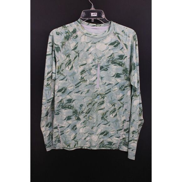 Patagonia Sz Small Green Athletic Rashguard Shirt With Concealed Chest Pocket... - Picture 1 of 7
